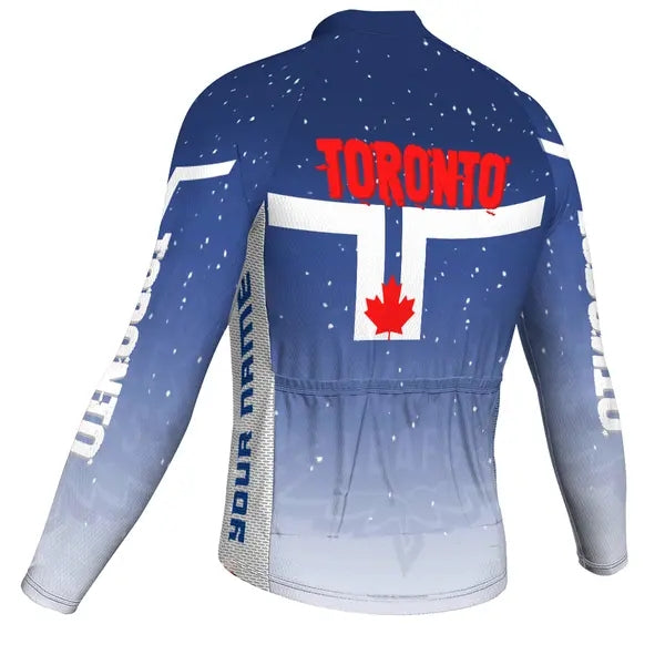 Customized Toronto Men's Winter Thermal Fleece Cycling Jersey Long Sleeve