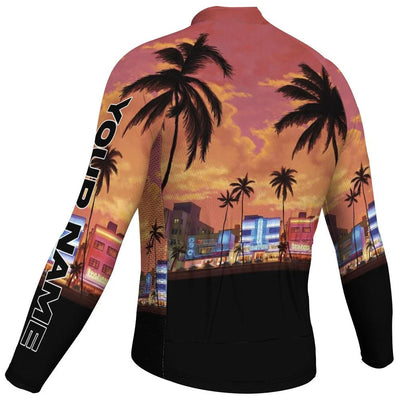 Customized Miami Men's Winter Thermal Fleece Cycling Jersey Long Sleeve