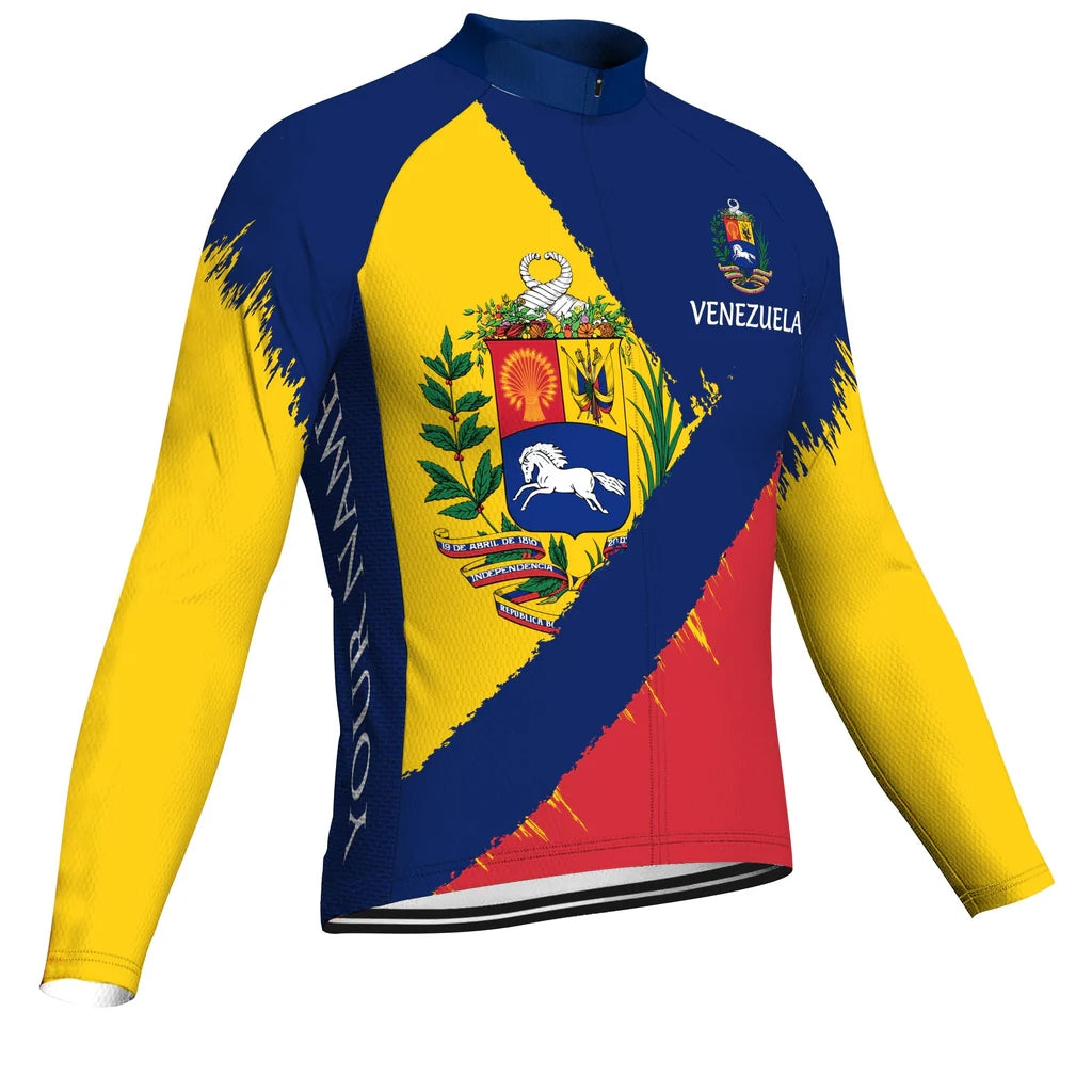 Customized Venezuela Men's Cycling Jersey Long Sleeve