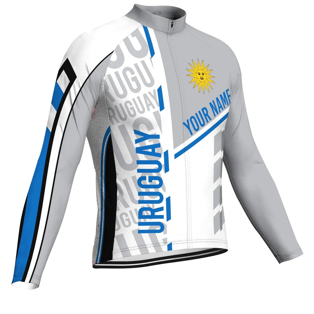 Customized Uruguay Men's Cycling Jersey Long Sleeve