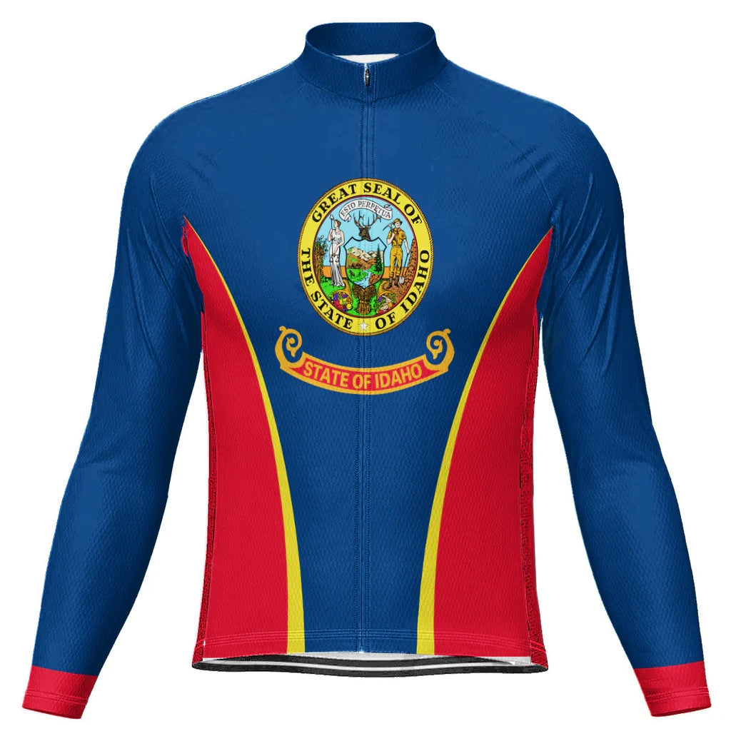Customized Idaho Men's Winter Thermal Fleece Cycling Jersey Long Sleeve