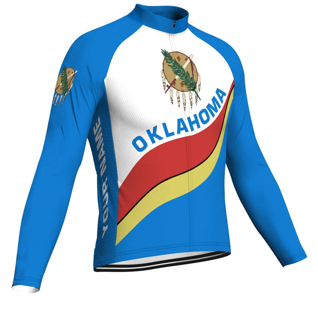 Customized Oklahoma Men's Cycling Jersey Long Sleeve