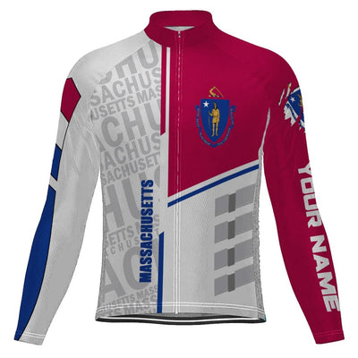 Customize Massachusetts Men's Cycling Jersey Long Sleeve