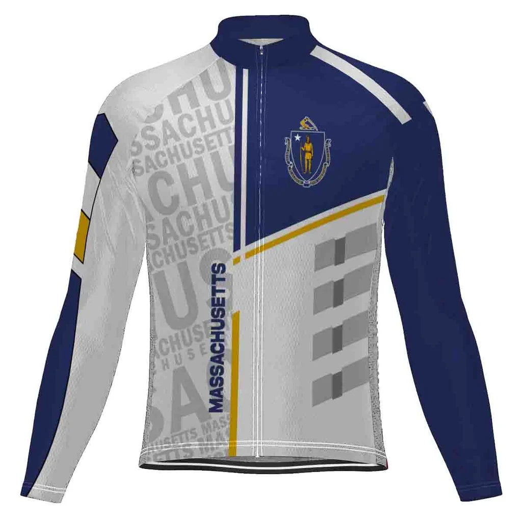 Customize Massachusetts Men's Cycling Jersey Long Sleeve
