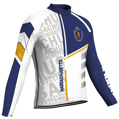 Customize Massachusetts Men's Cycling Jersey Long Sleeve