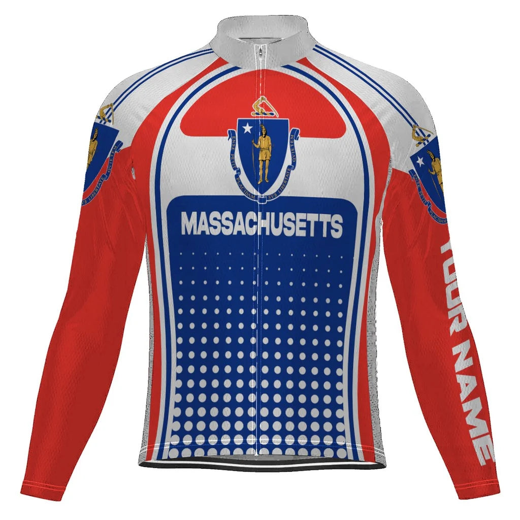 Customize Massachusetts Men's Cycling Jersey Long Sleeve