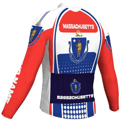 Customize Massachusetts Men's Cycling Jersey Long Sleeve