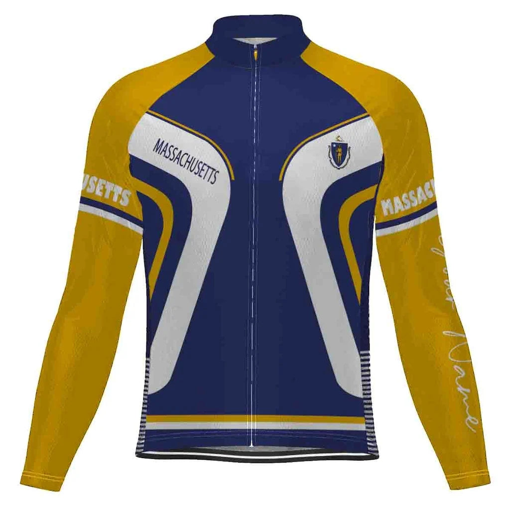 Customize Massachusetts Men's Cycling Jersey Long Sleeve