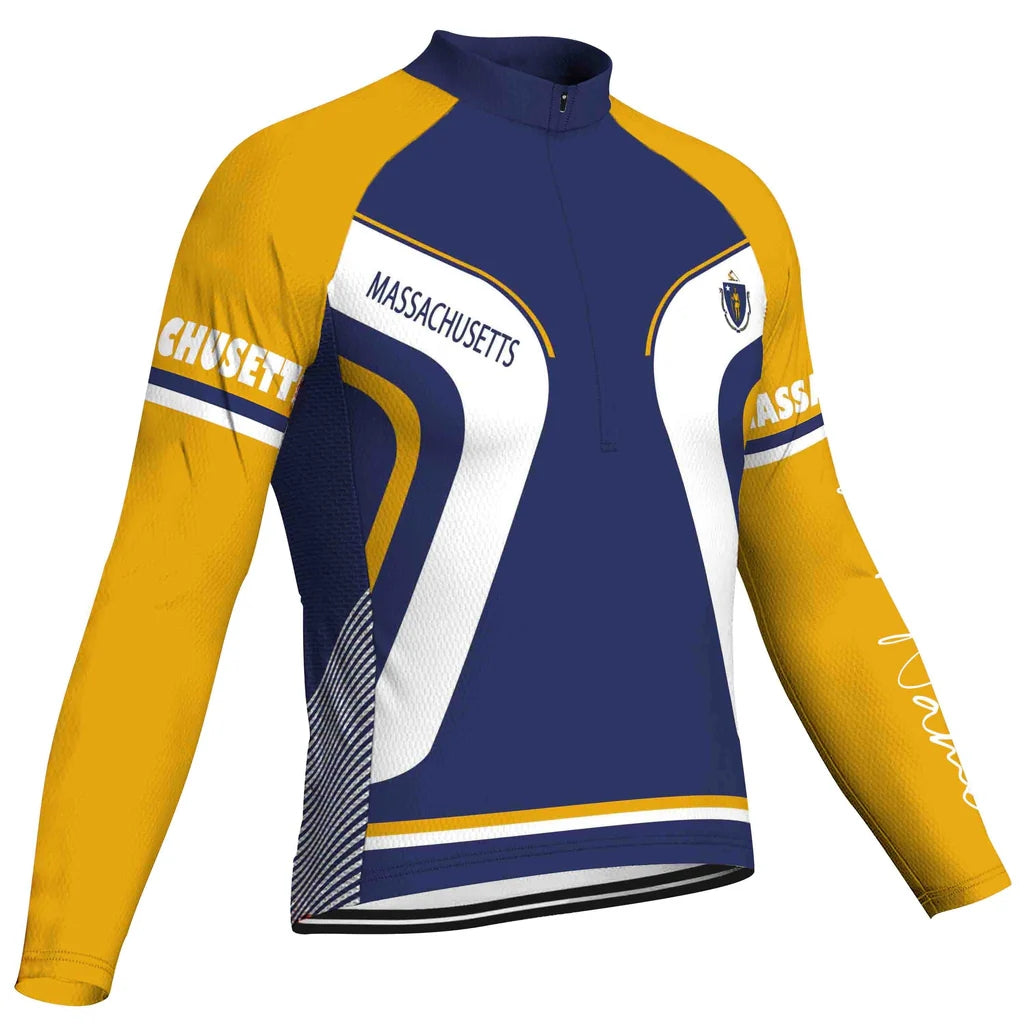 Customize Massachusetts Men's Cycling Jersey Long Sleeve