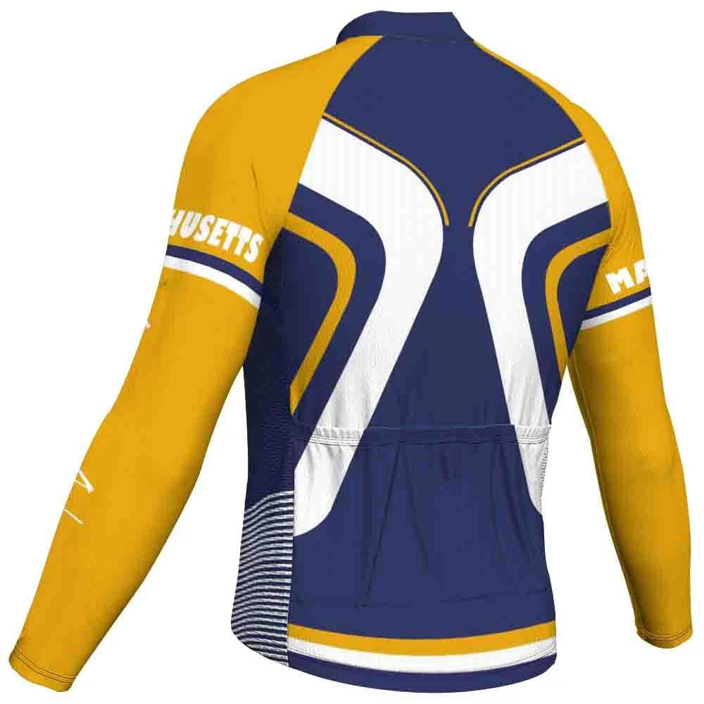 Customize Massachusetts Men's Cycling Jersey Long Sleeve