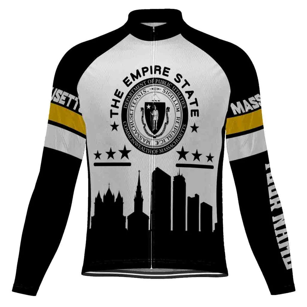Customize Massachusetts Men's Cycling Jersey Long Sleeve