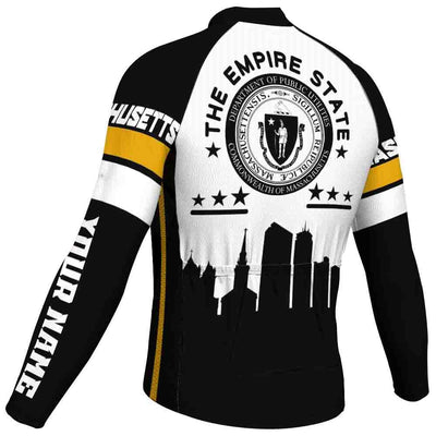 Customize Massachusetts Men's Cycling Jersey Long Sleeve