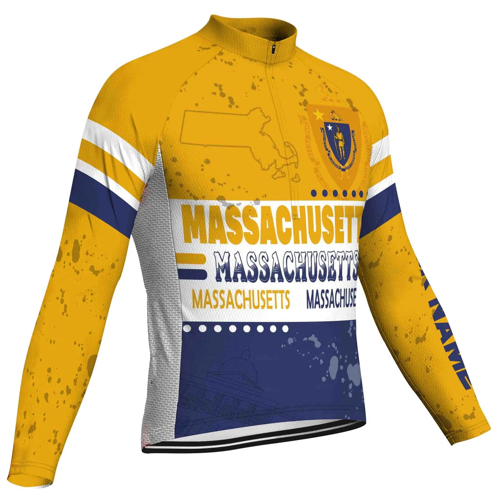 Customize Massachusetts Men's Cycling Jersey Long Sleeve