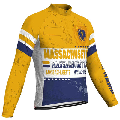 Customize Massachusetts Men's Cycling Jersey Long Sleeve