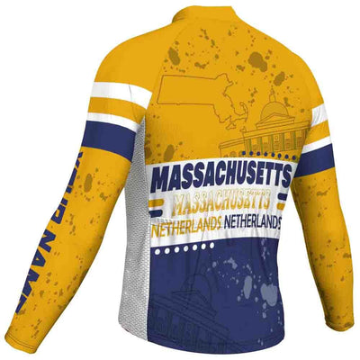 Customize Massachusetts Men's Cycling Jersey Long Sleeve