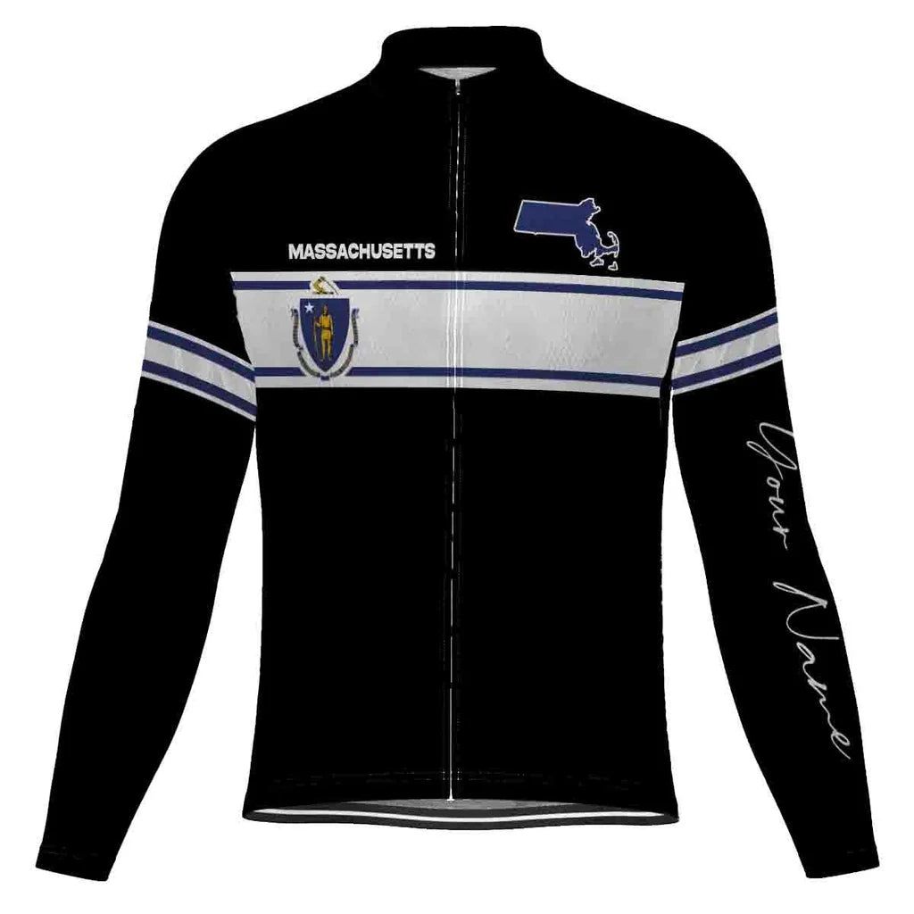 Customize Massachusetts Men's Cycling Jersey Long Sleeve