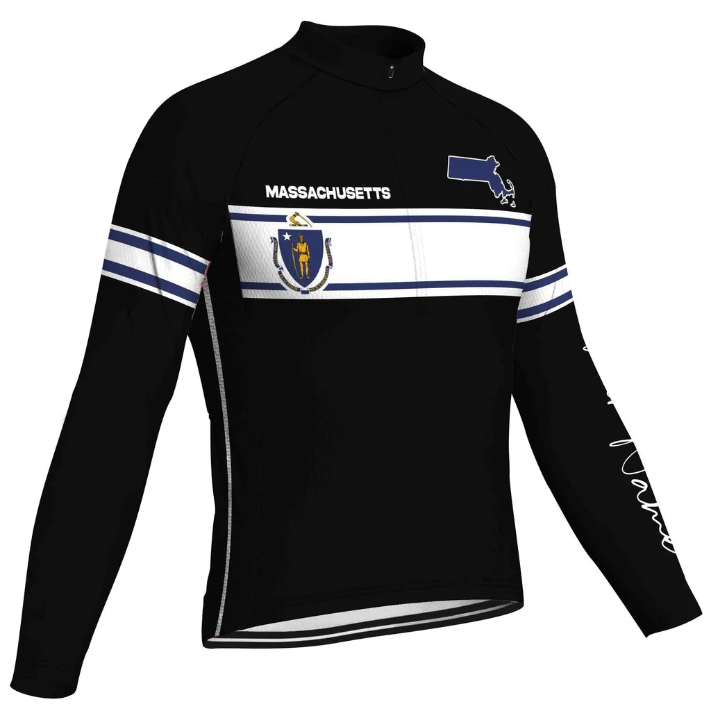 Customize Massachusetts Men's Cycling Jersey Long Sleeve