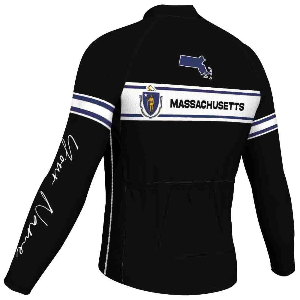 Customize Massachusetts Men's Cycling Jersey Long Sleeve