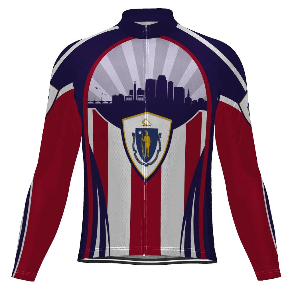 Customize Massachusetts Men's Cycling Jersey Long Sleeve