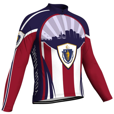 Customize Massachusetts Men's Cycling Jersey Long Sleeve