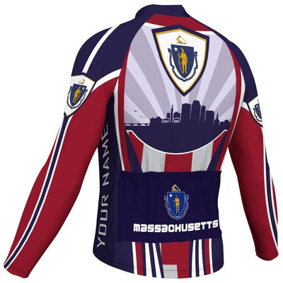 Customize Massachusetts Men's Cycling Jersey Long Sleeve