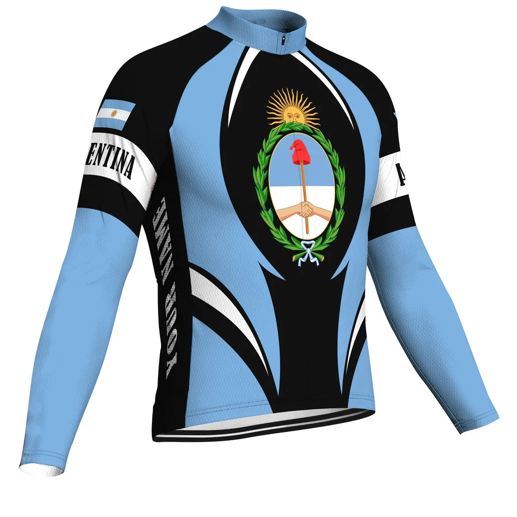 Customized Argentina Men's Cycling Jersey Long Sleeve