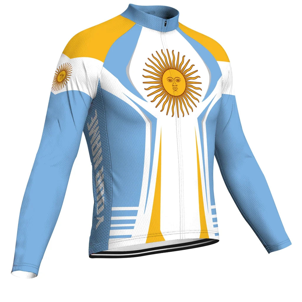 Customized Argentina Men's Cycling Jersey Long Sleeve