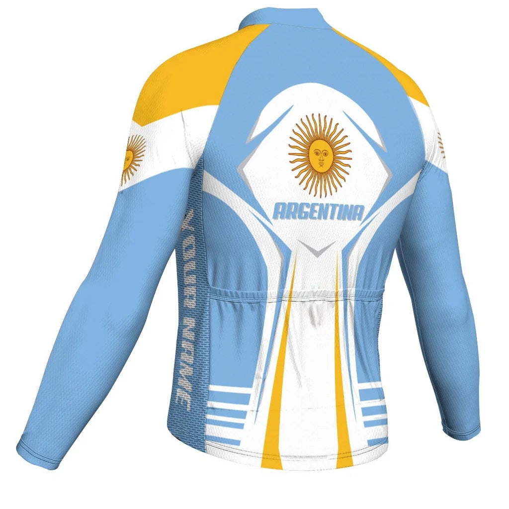Customized Argentina Men's Cycling Jersey Long Sleeve