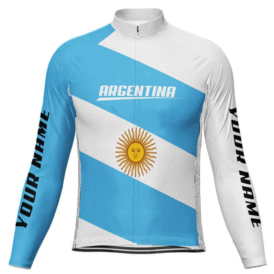 Customized Argentina Men's Cycling Jersey Long Sleeve