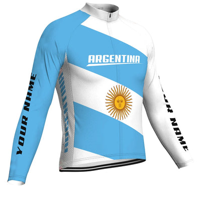 Customized Argentina Men's Cycling Jersey Long Sleeve