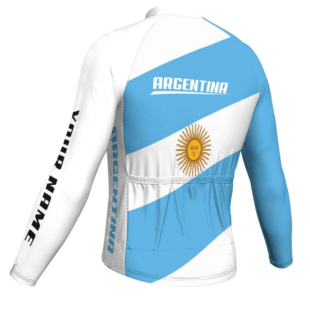 Customized Argentina Men's Cycling Jersey Long Sleeve
