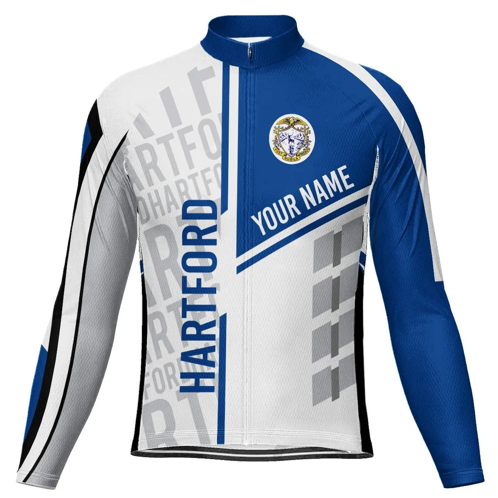 Customized Hartford Men's Winter Thermal Fleece Cycling Jersey Long Sleeve