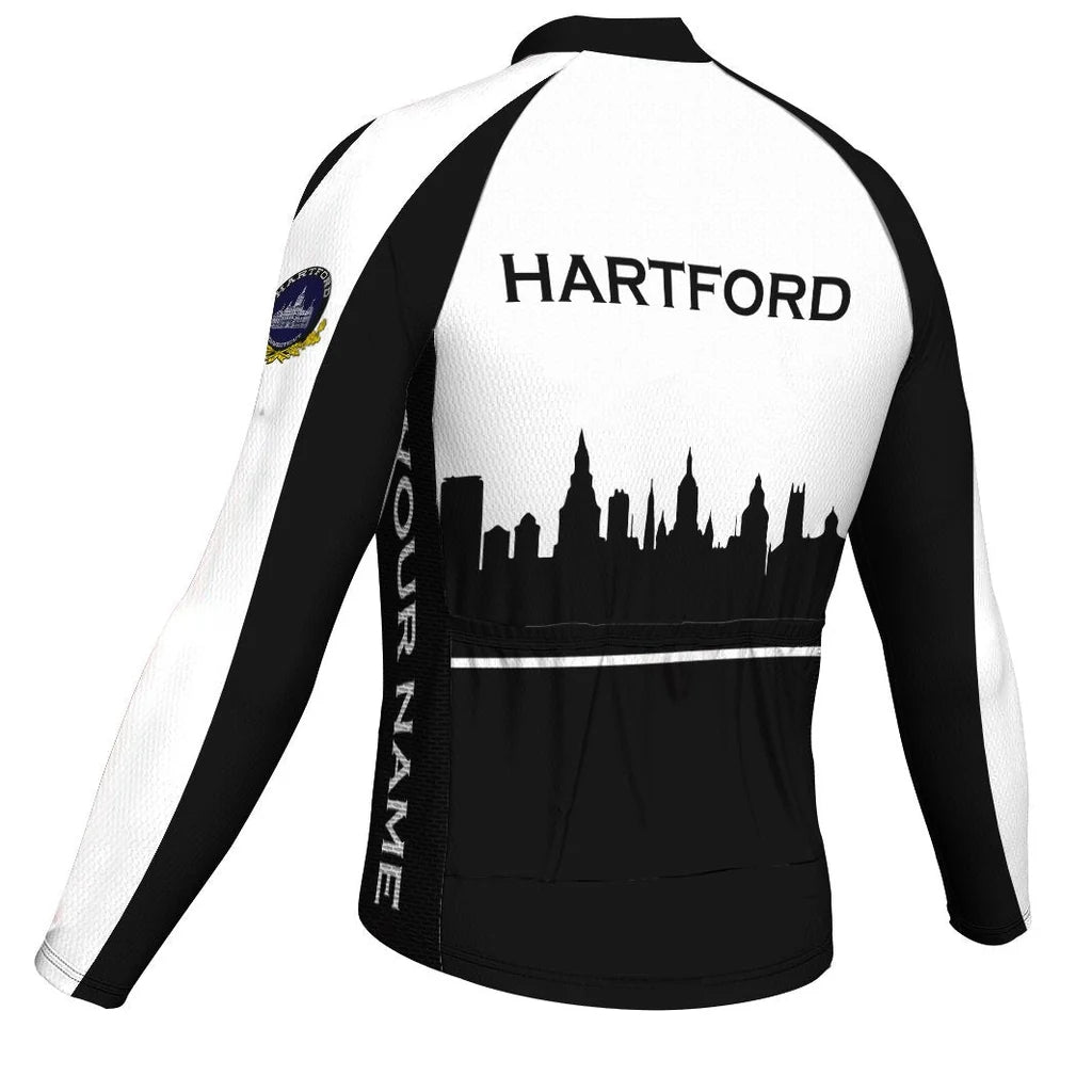 Customized Hartford Men's Winter Thermal Fleece Cycling Jersey Long Sleeve