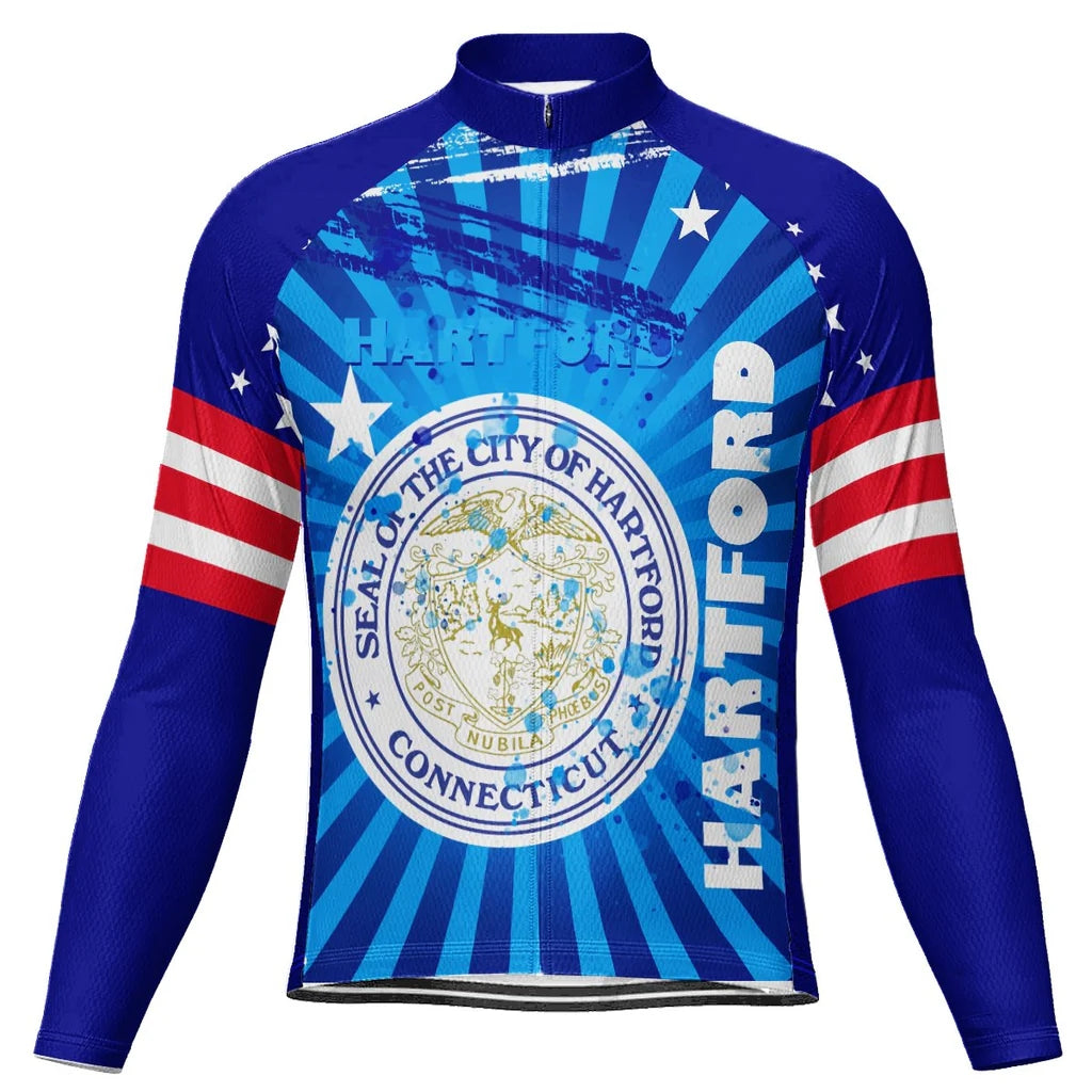 Customized Hartford Men's Winter Thermal Fleece Cycling Jersey Long Sleeve