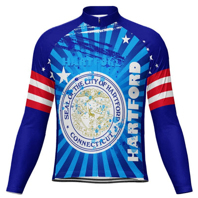 Customized Hartford Men's Winter Thermal Fleece Cycling Jersey Long Sleeve