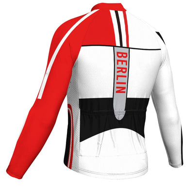 Customized Berlin Men's Winter Thermal Fleece Cycling Jersey Long Sleeve