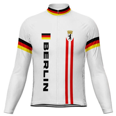 Customized Berlin Men's Winter Thermal Fleece Cycling Jersey Long Sleeve