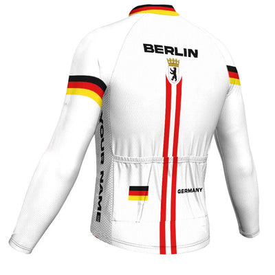 Customized Berlin Men's Winter Thermal Fleece Cycling Jersey Long Sleeve