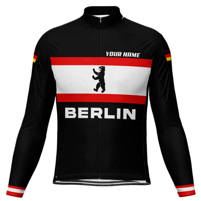 Customized Berlin Men's Winter Thermal Fleece Cycling Jersey Long Sleeve