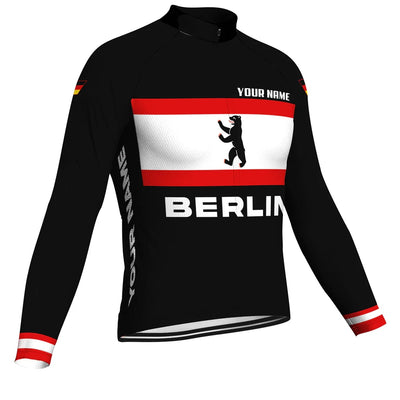 Customized Berlin Men's Winter Thermal Fleece Cycling Jersey Long Sleeve