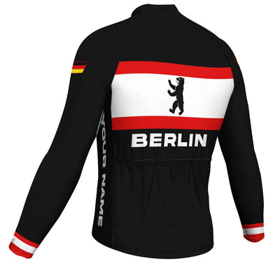 Customized Berlin Men's Winter Thermal Fleece Cycling Jersey Long Sleeve