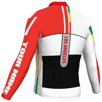 Customized Los Angeles Men's Winter Thermal Fleece Cycling Jersey Long Sleeve