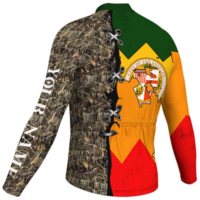 Customized Los Angeles Men's Winter Thermal Fleece Cycling Jersey Long Sleeve