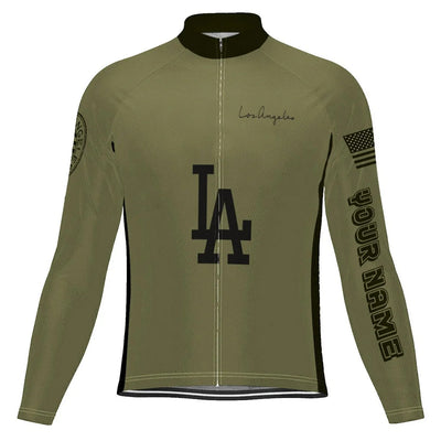Customized Los Angeles Men's Winter Thermal Fleece Cycling Jersey Long Sleeve