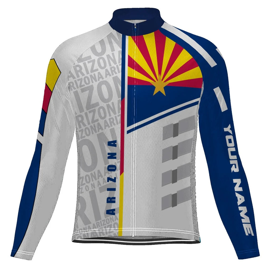 Customized Arizona Men's Winter Thermal Fleece Cycling Jersey Long Sleeve