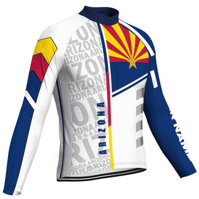 Customized Arizona Men's Winter Thermal Fleece Cycling Jersey Long Sleeve
