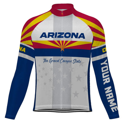 Customized Arizona Men's Winter Thermal Fleece Cycling Jersey Long Sleeve