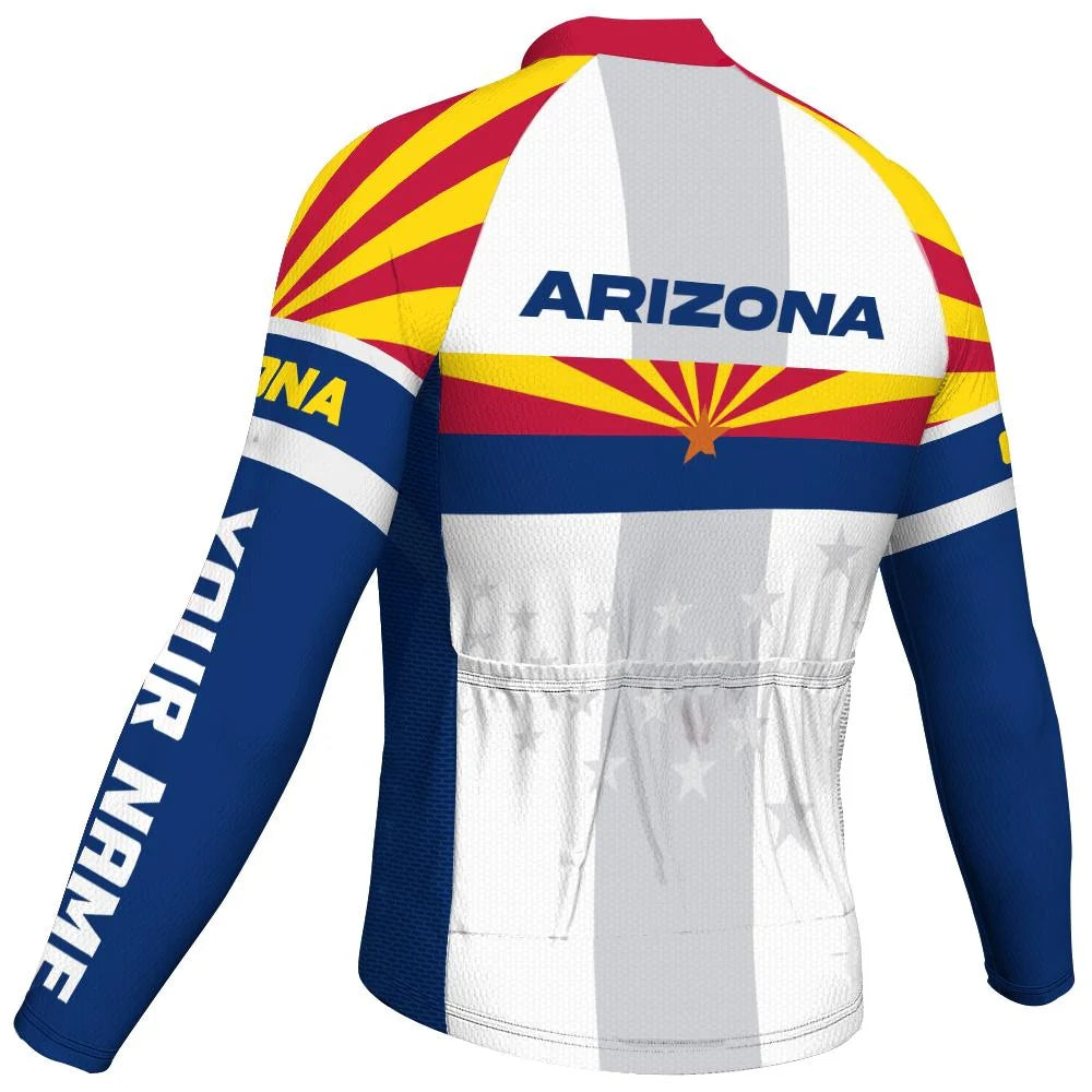 Customized Arizona Men's Winter Thermal Fleece Cycling Jersey Long Sleeve
