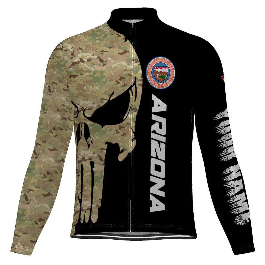 Customized Arizona Men's Winter Thermal Fleece Cycling Jersey Long Sleeve