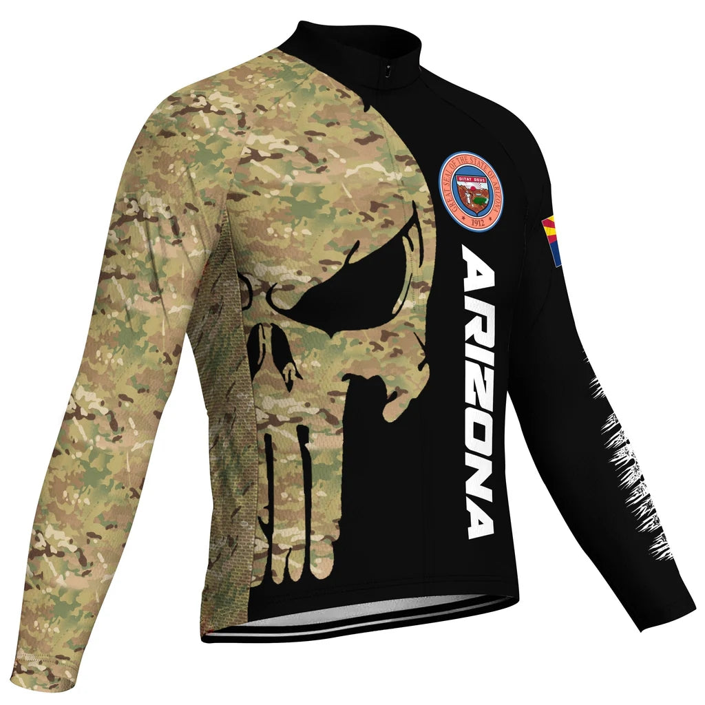 Customized Arizona Men's Winter Thermal Fleece Cycling Jersey Long Sleeve